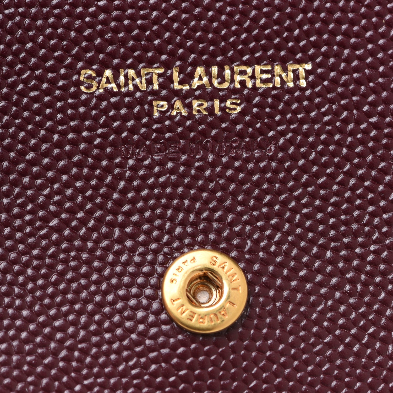 Saint Laurent Grain De Poudre Matelasse Chevron Monogram Card Case Bordeaux 6 of 8