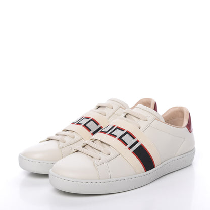 Gucci Calfskin Stripe Womens New Ace Sneakers 36 New Mystic White Ecru Red Flame 3 of 10