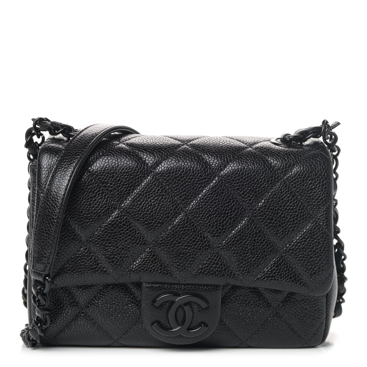 Caviar Quilted Incognito Mini Square Flap Black