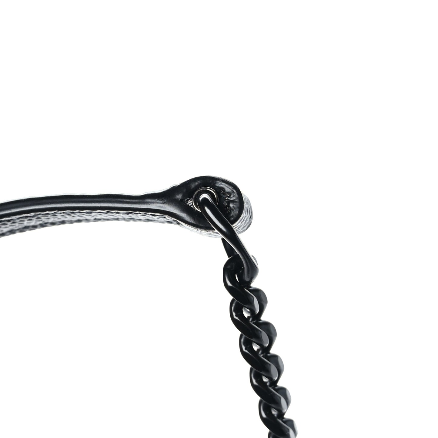 Grain De Poudre Matelasse Chevron Monogram Monochrome Envelope Chain Wallet Black
