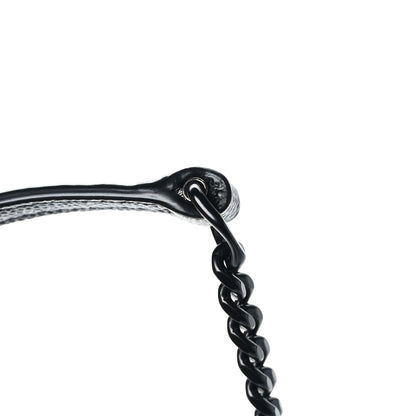 Saint Laurent Grain De Poudre Matelasse Chevron Monogram Monochrome Envelope Chain Wallet Black 11 of 11