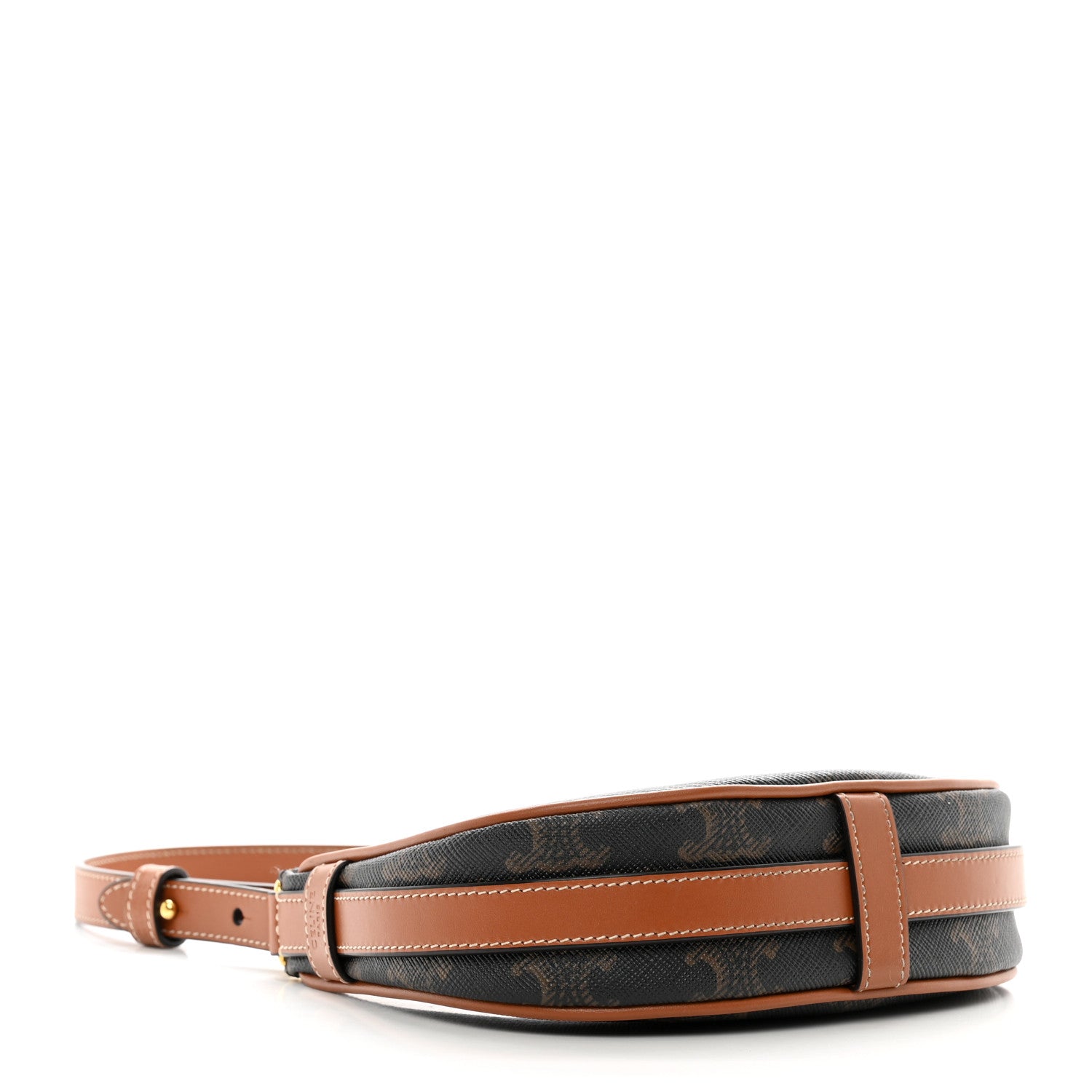 Celine Canvas Calfskin Mini Ava Triomphe Shoulder Bag Tan 4 of 12