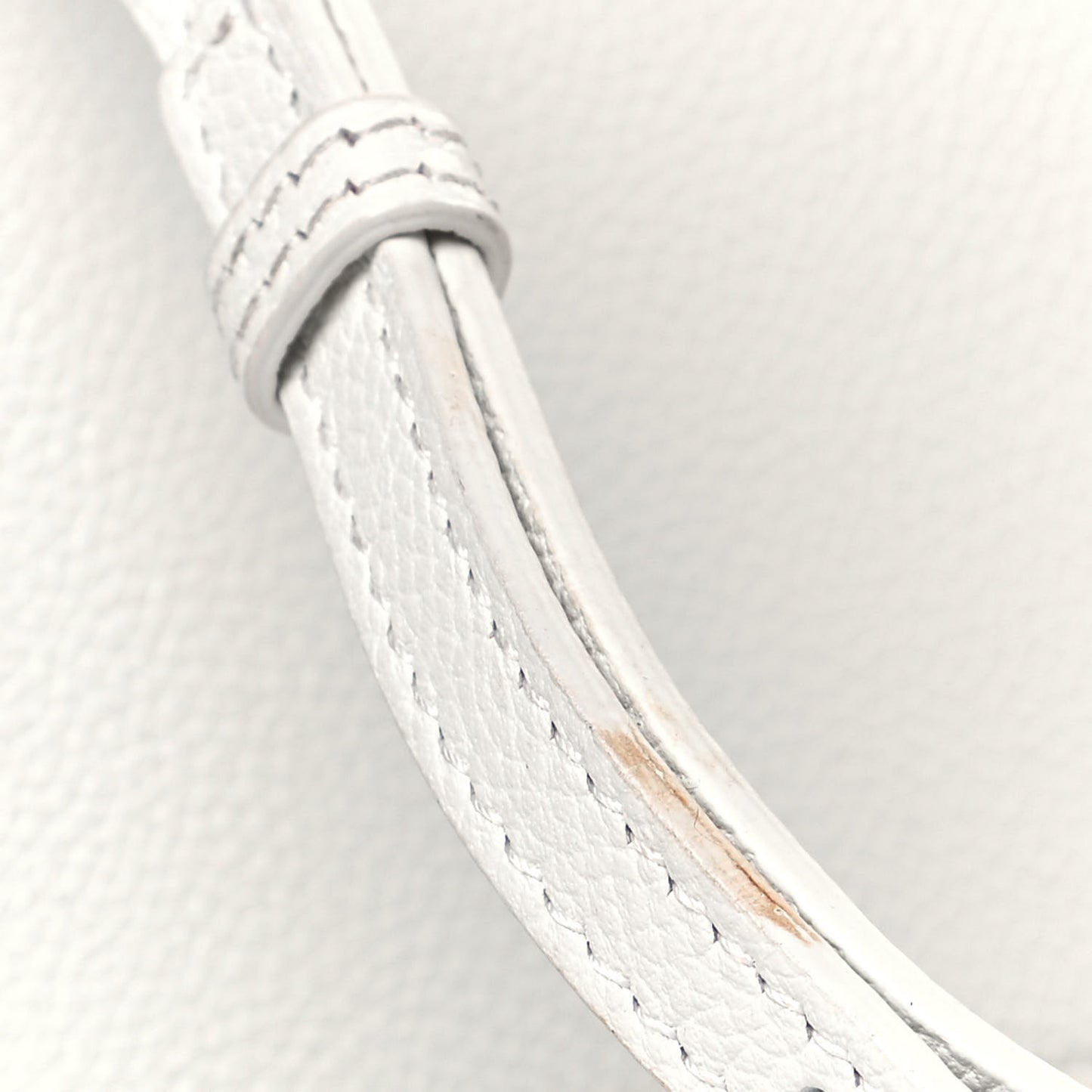 Grained Calfskin Small Hourglass Top Handle Bag White