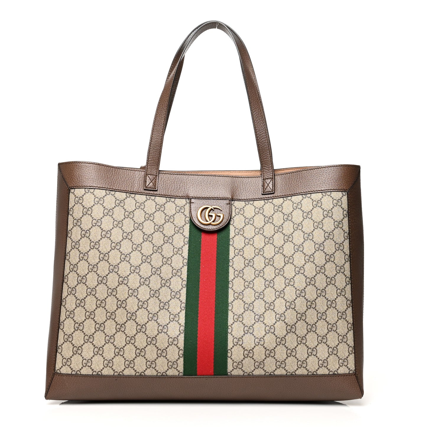 GG Supreme Monogram Web Ophidia Tote Brown