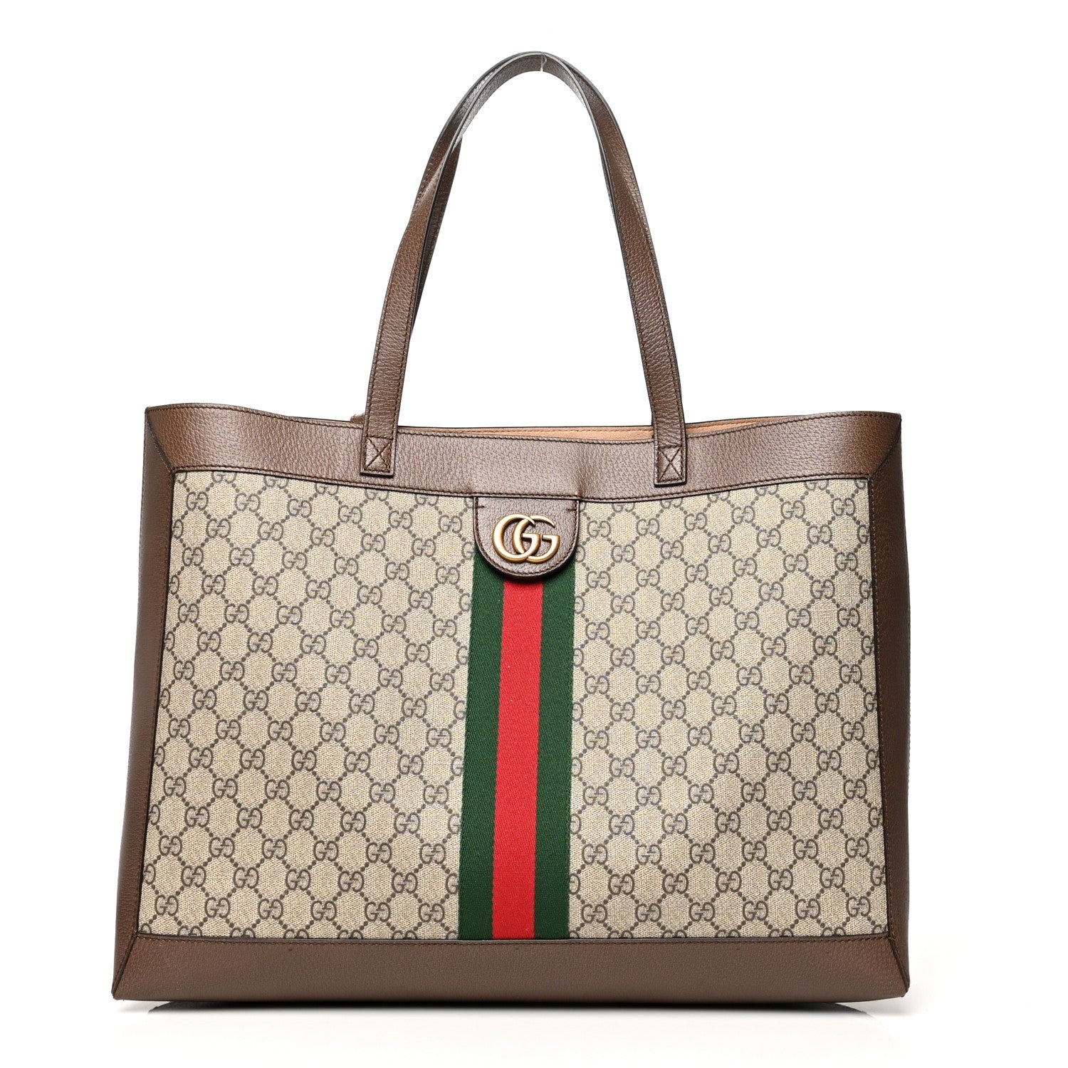 Gucci GG Supreme Monogram Web Ophidia Tote Brown 3 of 15