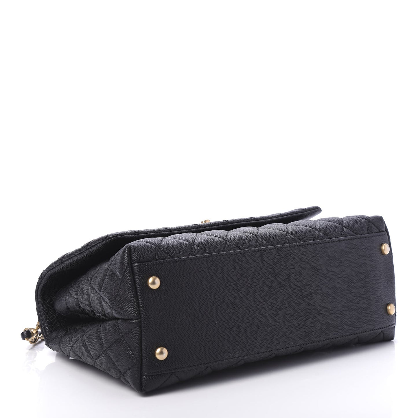 Caviar Quilted Small Coco Handle Flap Black