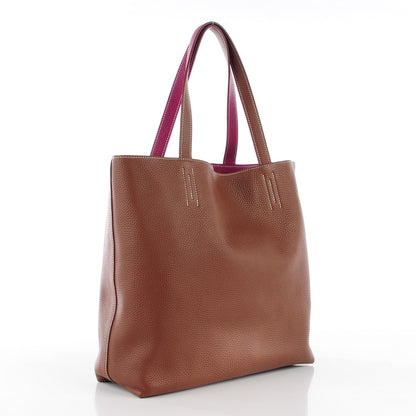 Hermes Taurillon Clemence Double Sens 36 Reversible Tote Marron Tosca 3 of 8