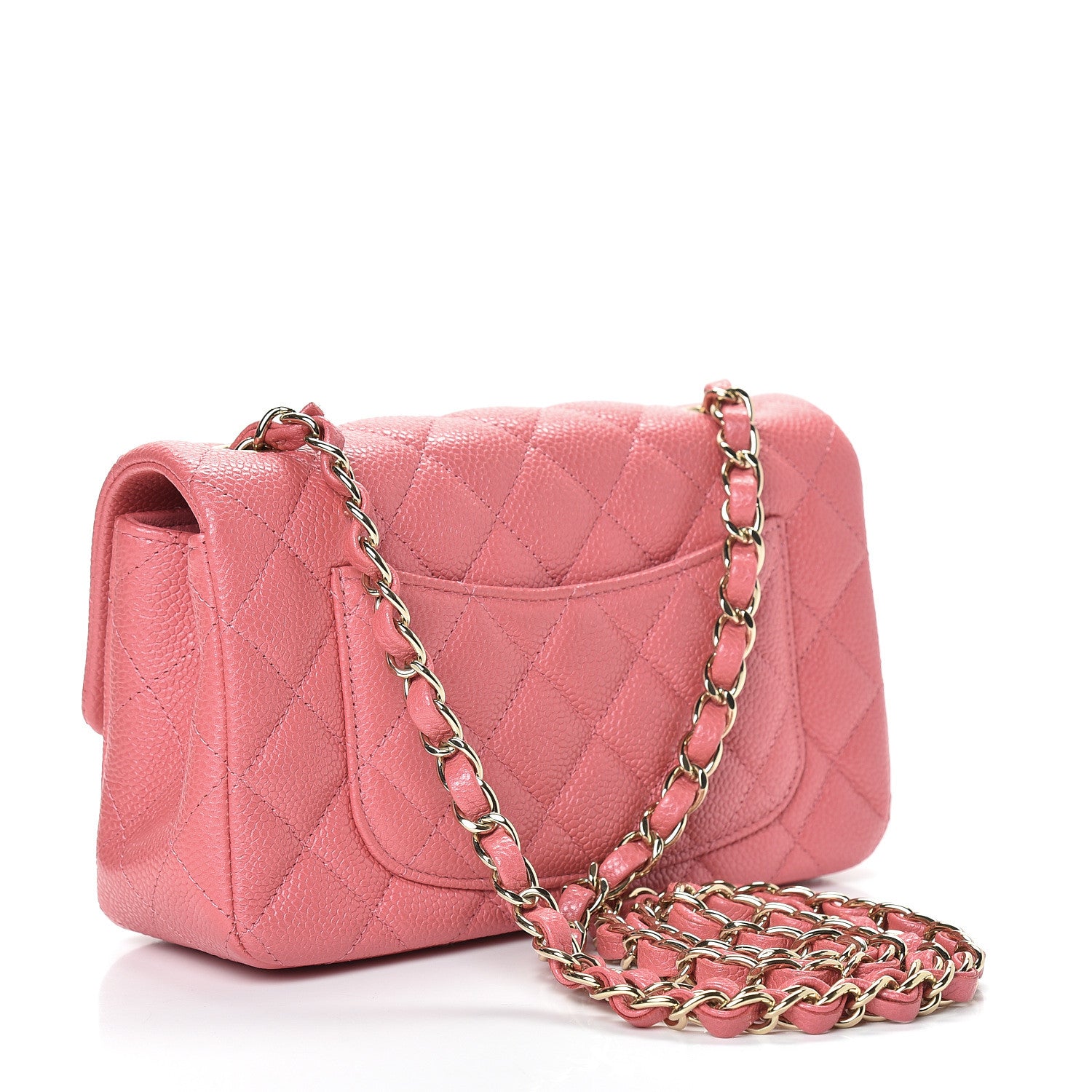 Chanel Iridescent Caviar Quilted Mini Rectangular Flap Dark Pink 2 of 13