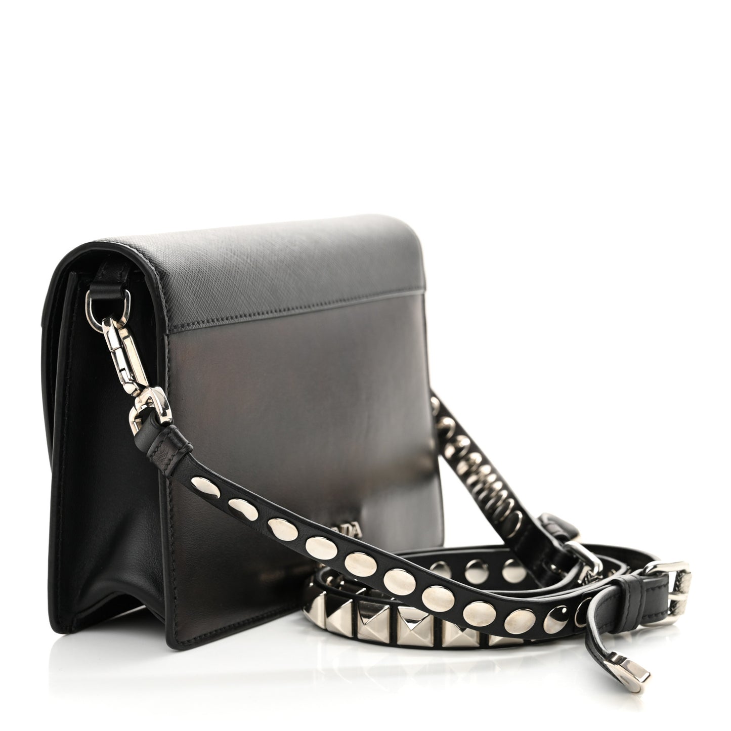 City Calfskin Saffiano Racing Logo Elektra Shoulder Bag Fuxia Black