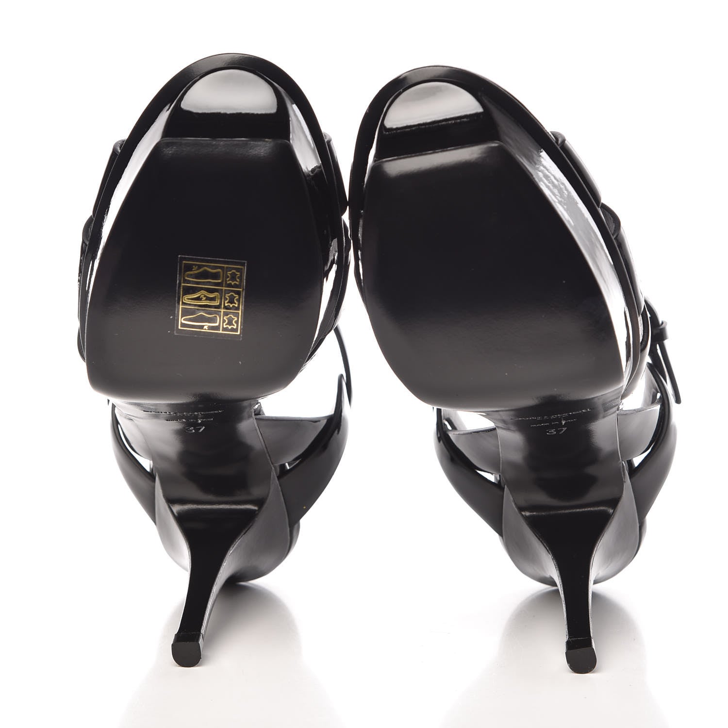 Saint Laurent Patent Tribute 75 Platform Sandals 37 Black 5 of 9