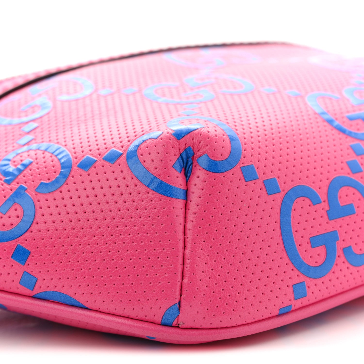 Gucci Calfskin GG Tennis Bi-Color Embossed Belt Bag Modern Fucsia Modern Blue 9 of 11