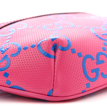 Gucci Calfskin GG Tennis Bi-Color Embossed Belt Bag Modern Fucsia Modern Blue 9 of 11