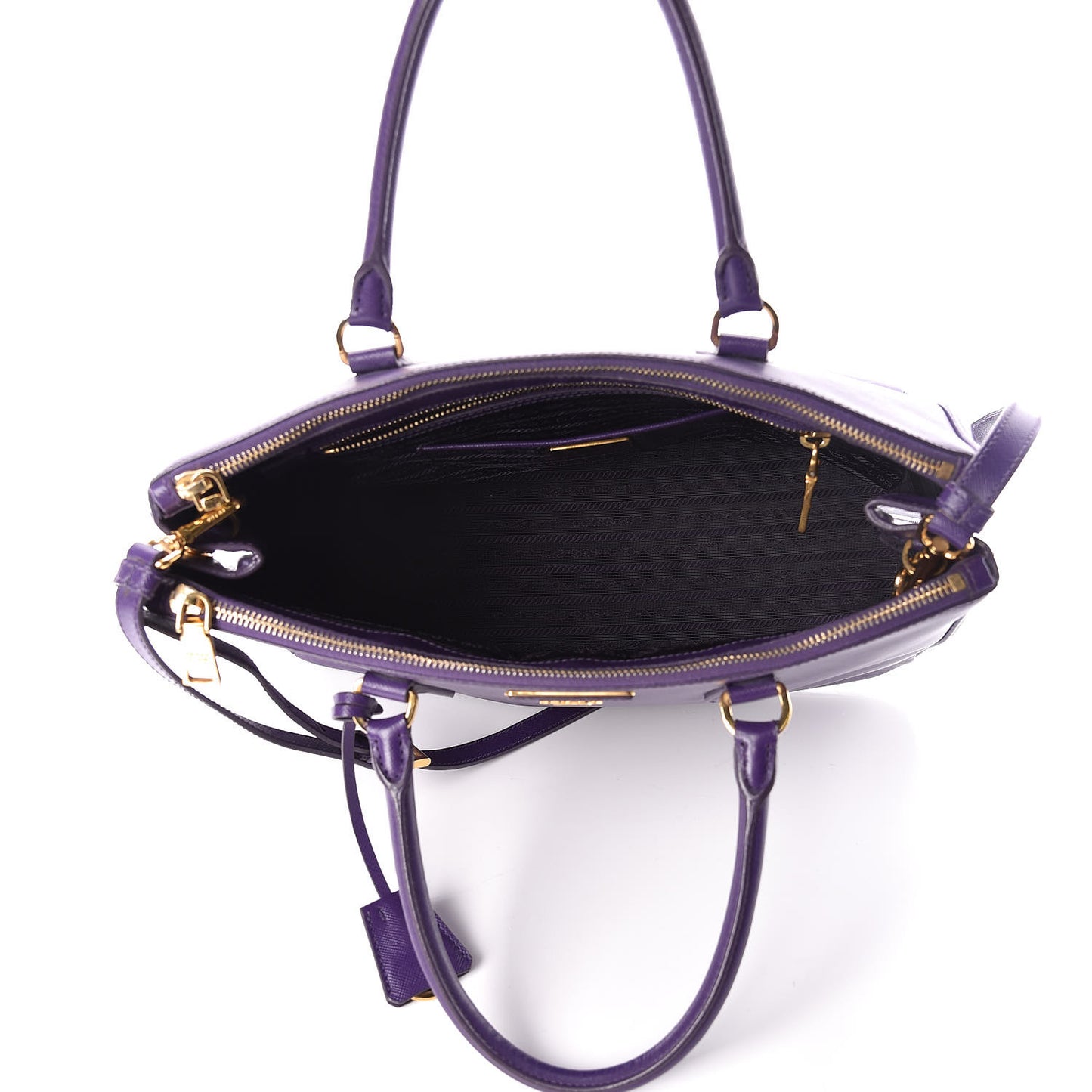 Saffiano Medium Galleria Double Zip Tote Viola
