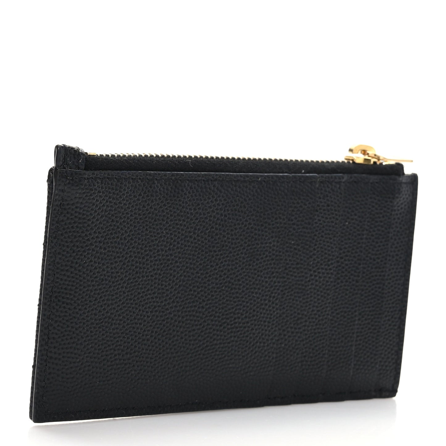 Grain De Poudre Matelasse Chevron Monogram Fragments Zippered Card Case Black