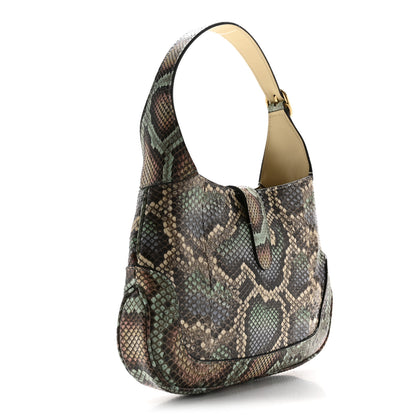Gucci Snakeskin Calfskin Small Jackie 1961 Hobo Beige Multicolor 3 of 12