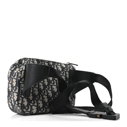 Christian Dior Oblique World Tour Saddle Belt Bag Beige Black 2 of 9