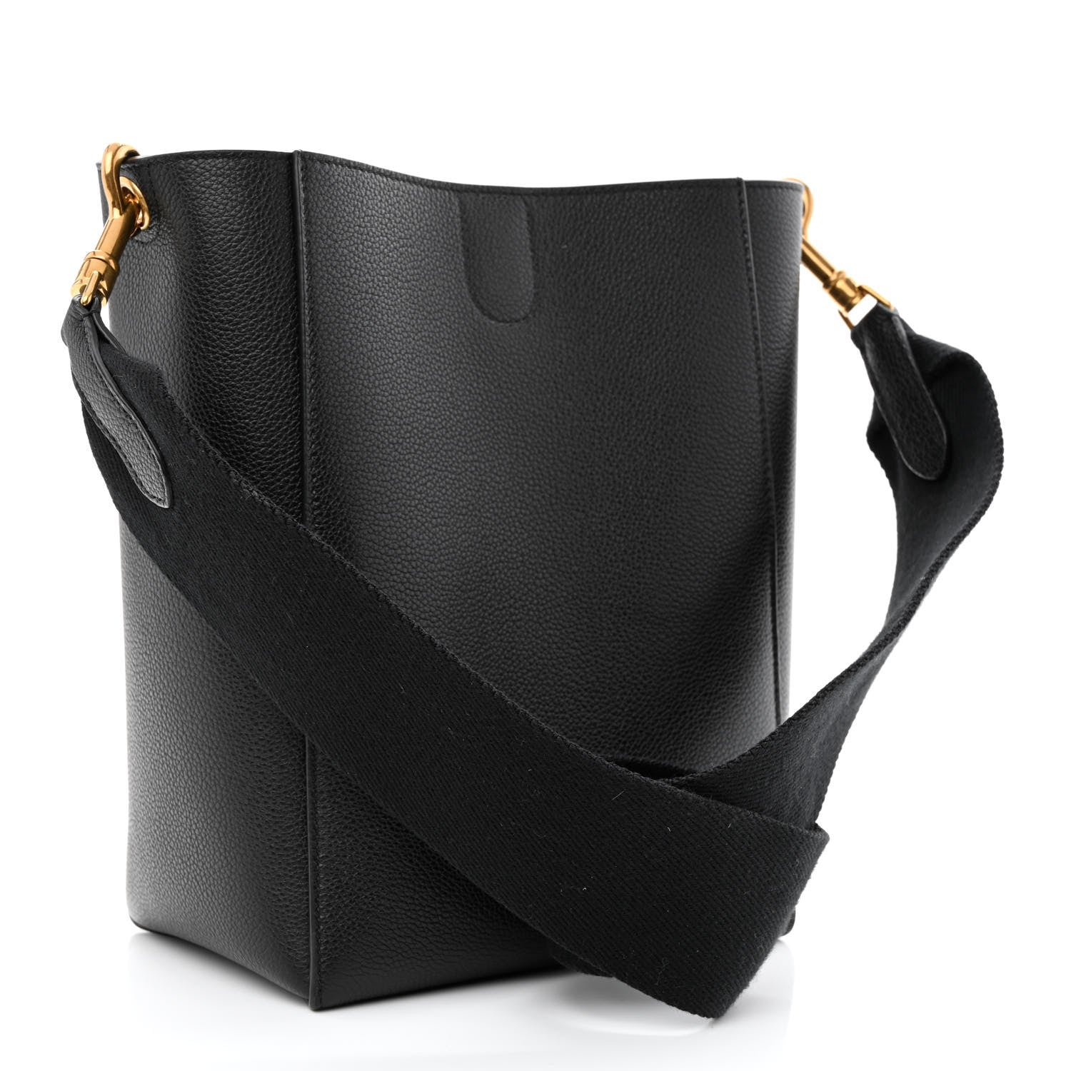 Celine Soft Grained Calfskin Small Sangle Bucket Bag Black 3 of 9