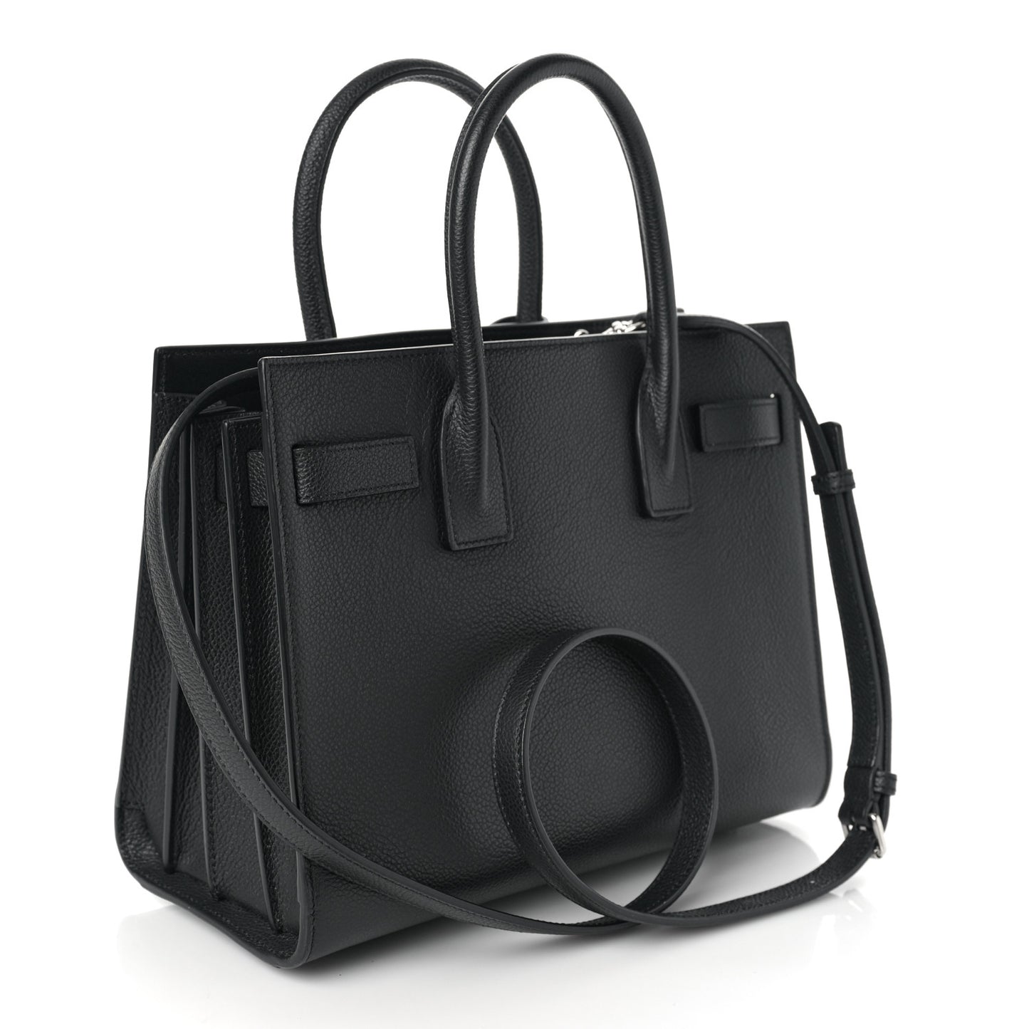 Grained Calfskin Baby Sac De Jour Black