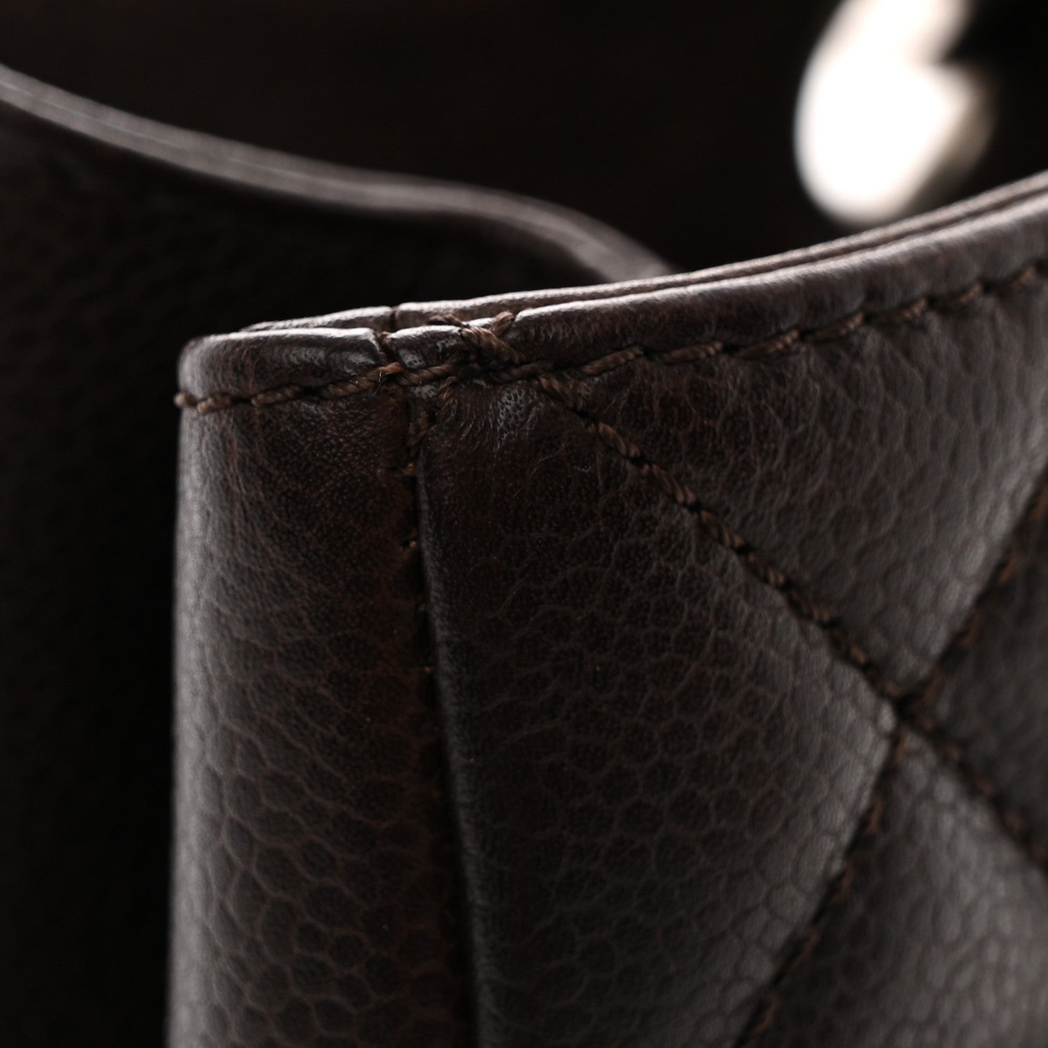 Chanel Caviar Quilted Grand Shopping Tote GST Dark Brown 13 of 13