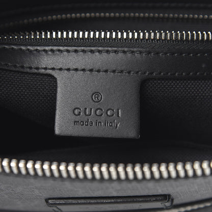 Gucci GG Supreme Monogram Appia Calfskin Web Flat Messenger Bag Black Grey 6 of 12