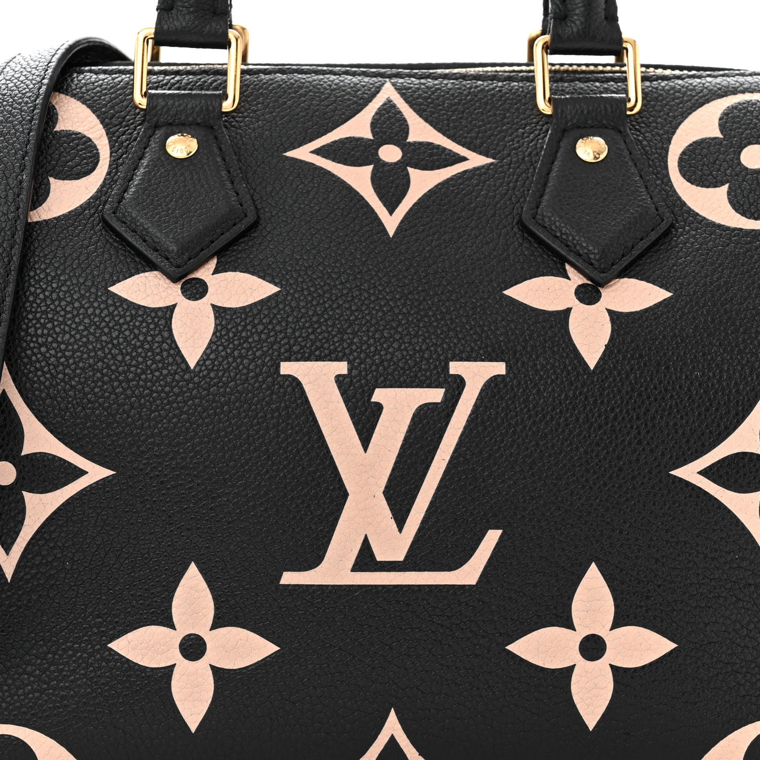 Louis Vuitton Empreinte Monogram Giant Speedy Bandouliere 25 Black Beige 7 of 11