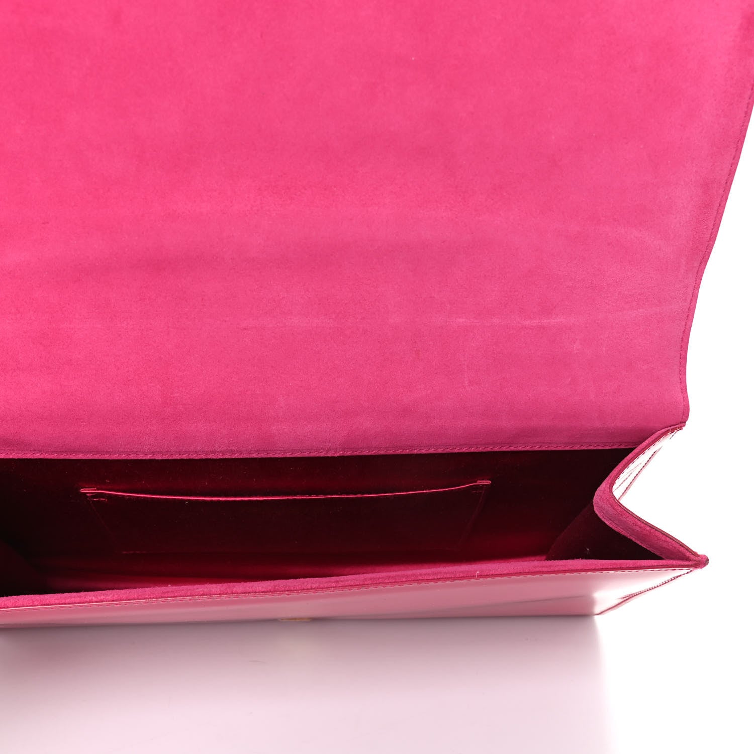 Saint Laurent Patent Monogram Large Belle De Jour Clutch Fuchsia 5 of 7