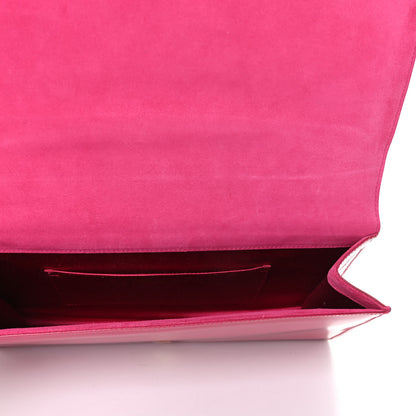 Saint Laurent Patent Monogram Large Belle De Jour Clutch Fuchsia 5 of 7