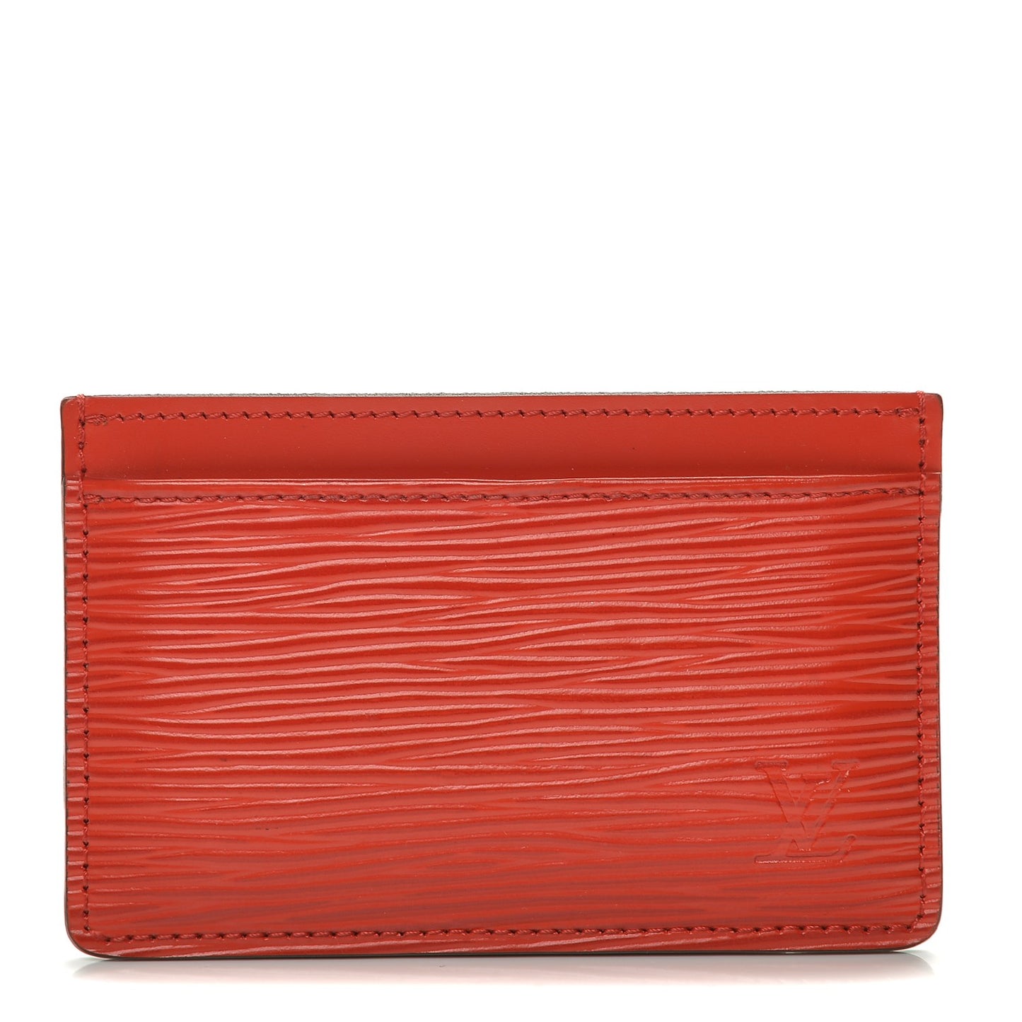 Epi Card Holder Coquelicot