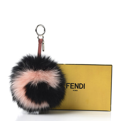 Fendi Fox Fur C ABCharm Bag Charm Pink Black 6 of 6