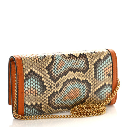 Gucci Snakeskin Ostrich Diana Chain Wallet Butter Ivory Paradise Cloud Natural Gold 3 of 9