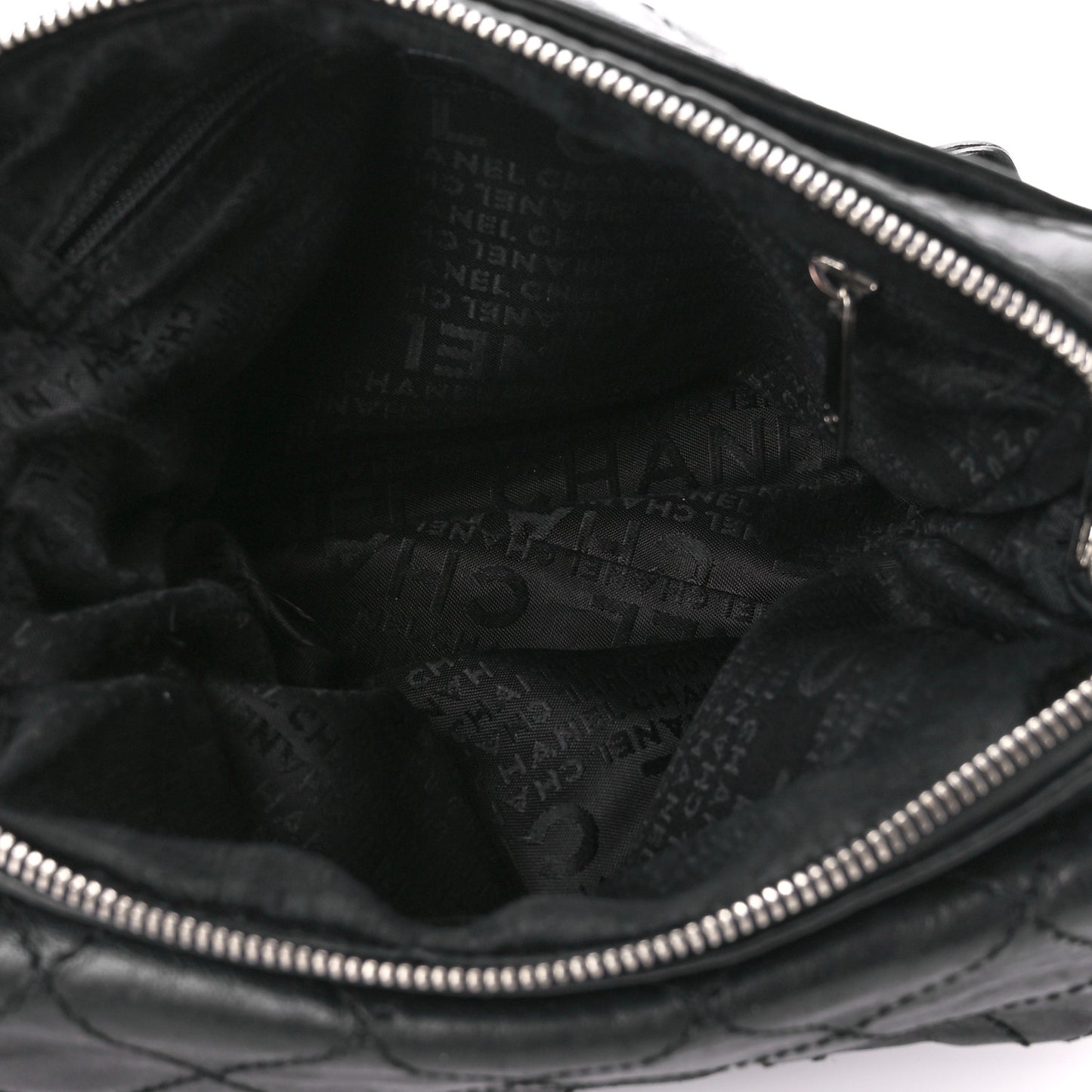 Lambskin Quilted Accordion Flap Black