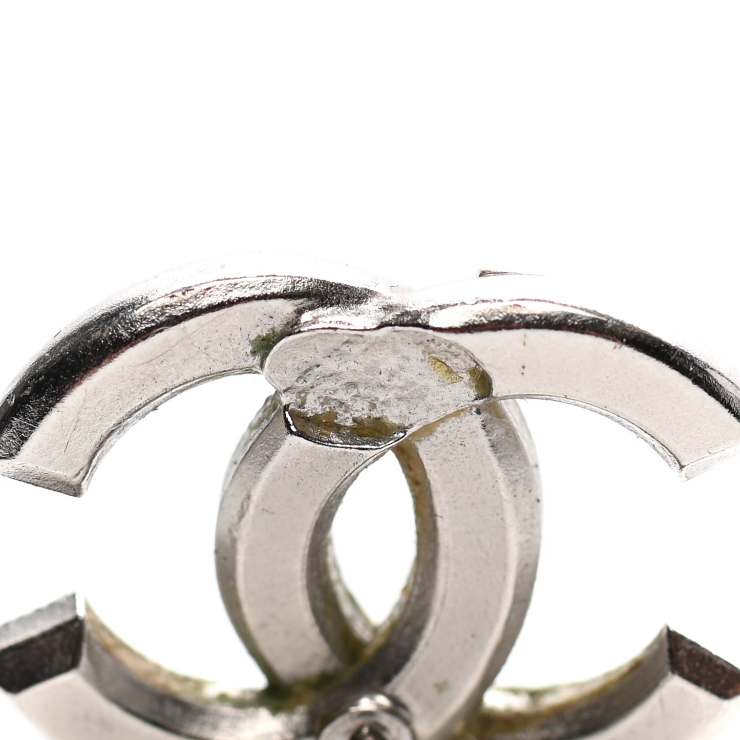 Baguette Crystal CC Earrings Silver