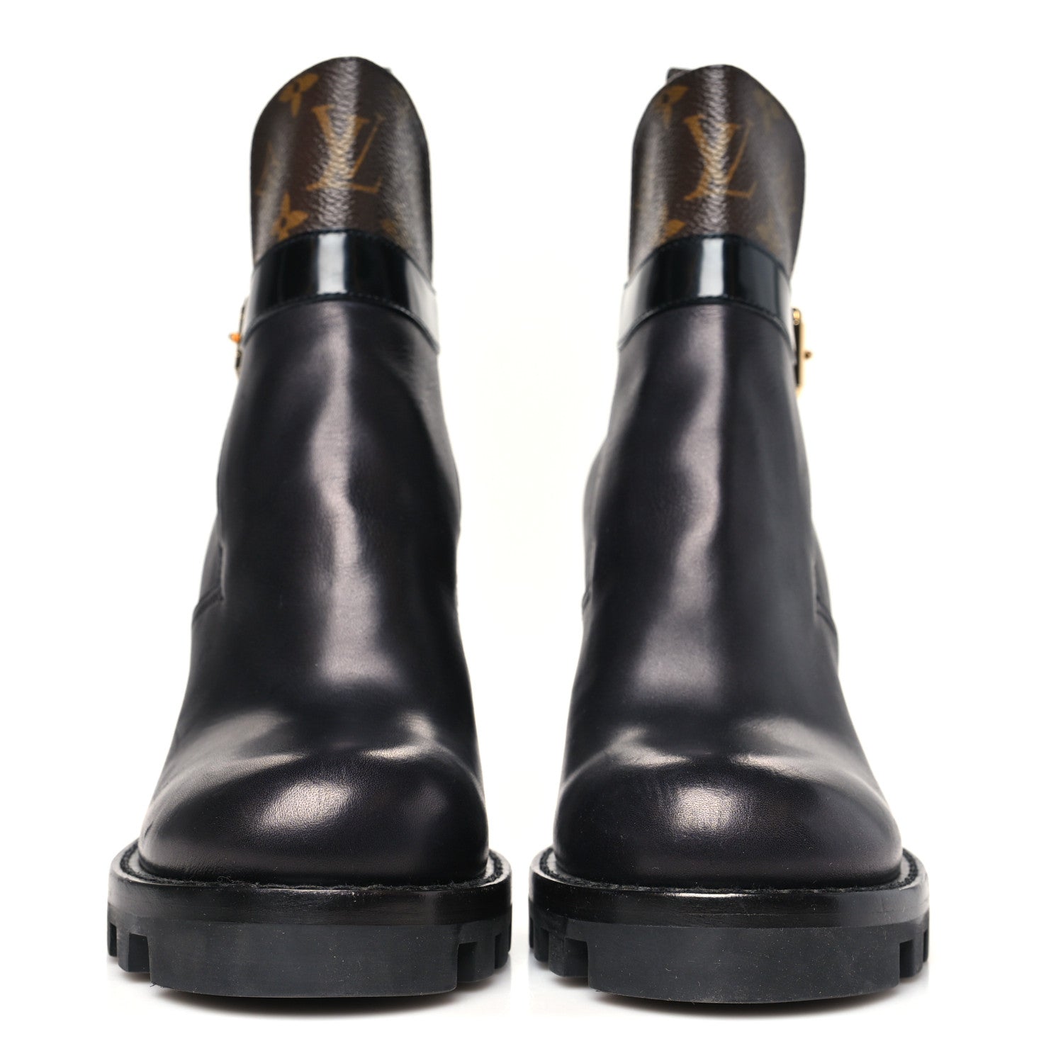 Louis Vuitton Calfskin Monogram Star Trail Ankle Boots 37 Black 3 of 9