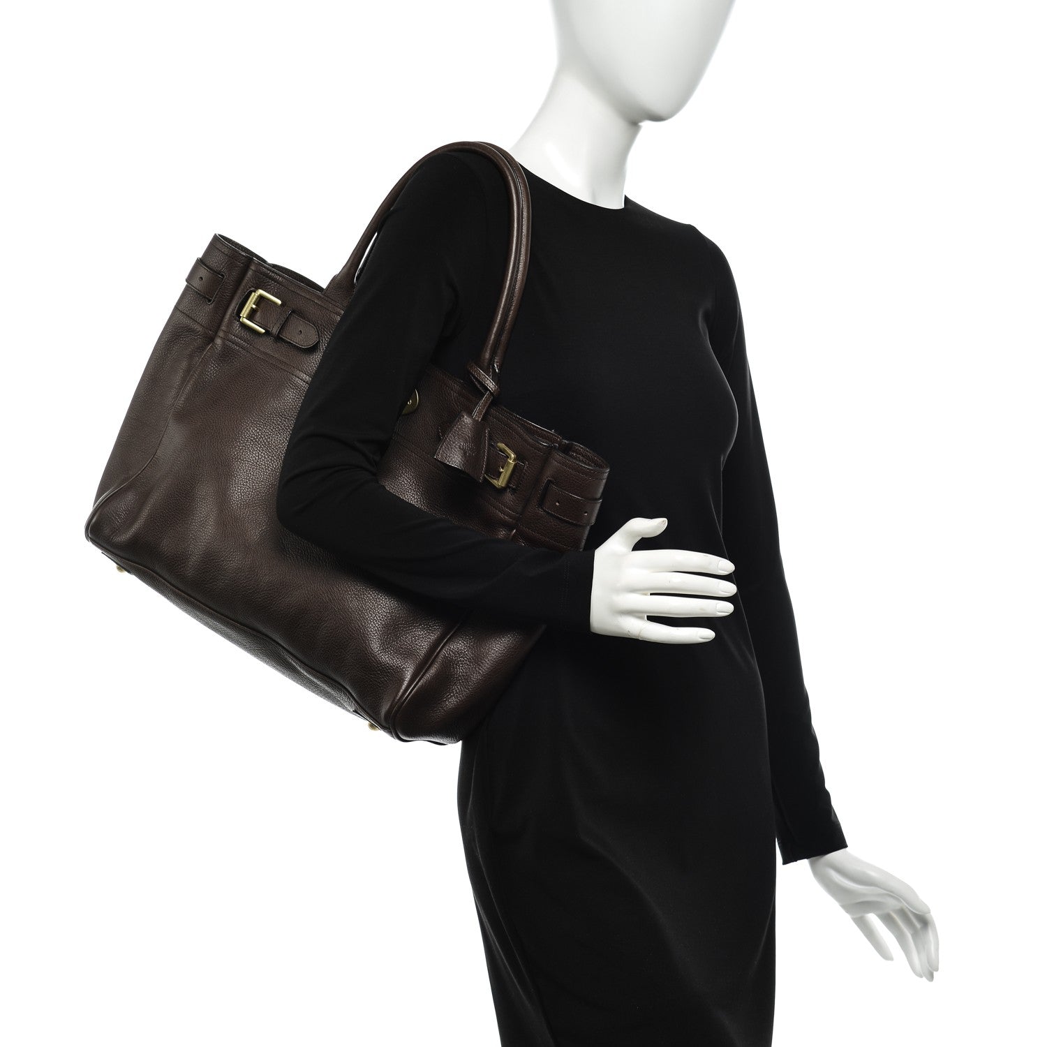 Mulberry Natural Leather Bayswater Tote Chocolate 2 of 7