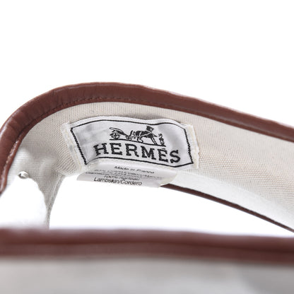 Hermes Toile Lambskin Visor Natural 5 of 5
