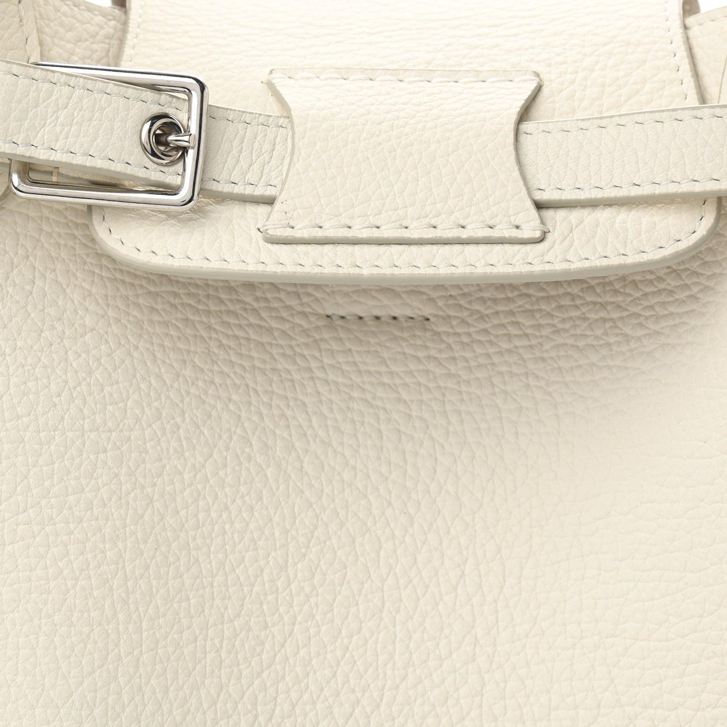 Supple Grained Calfskin Nano Big Bag White