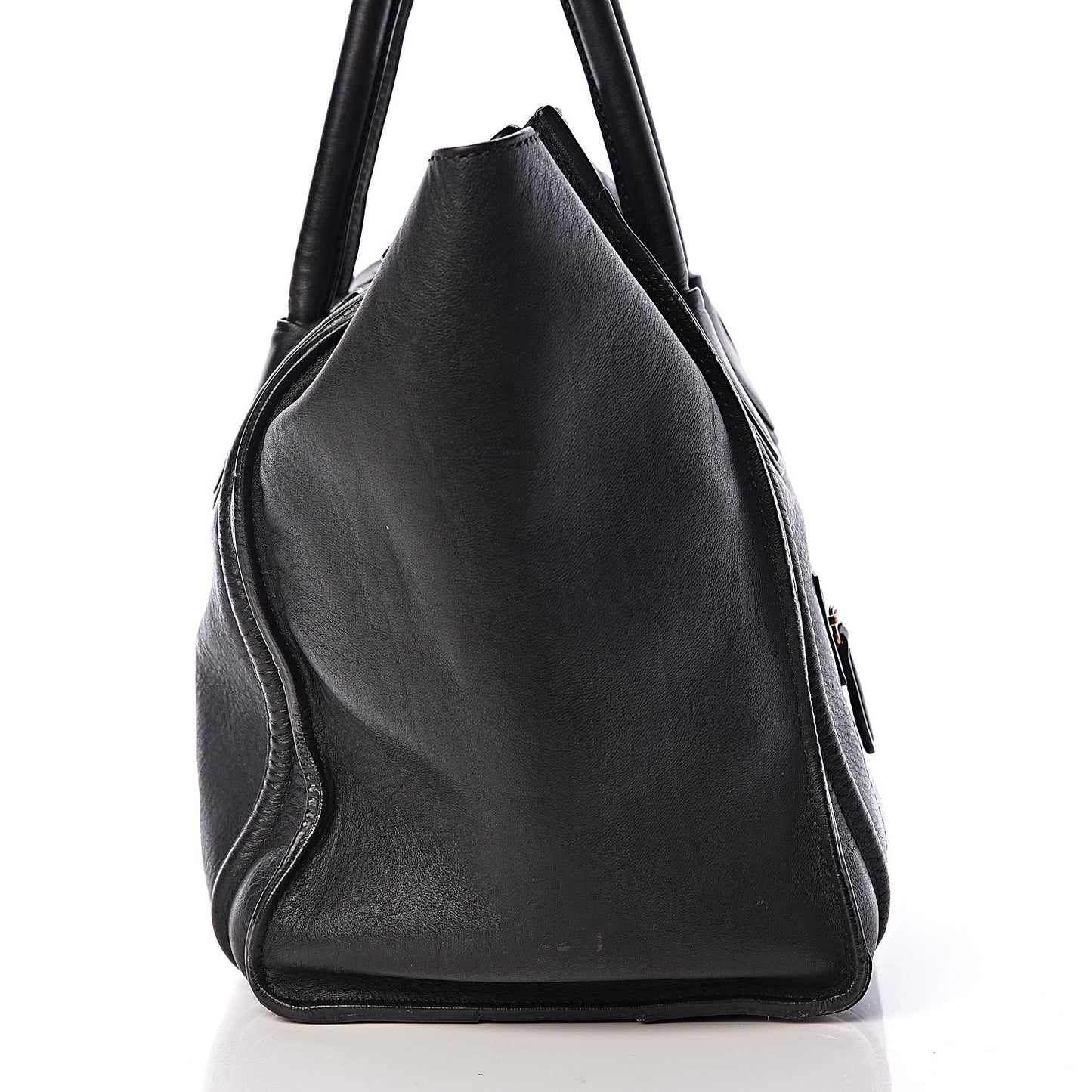 Drummed Calfskin Mini Luggage Black