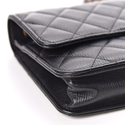 Chanel Calfskin Quilted CC Eyelet Wallet On Chain WOC Black 15 of 17
