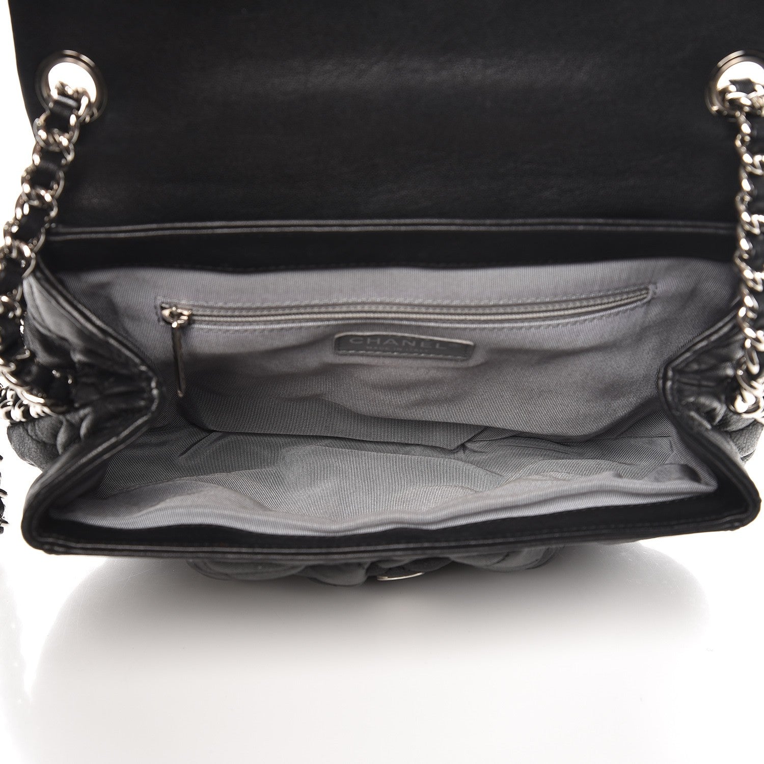 Chanel Washed Lambskin Quilted Medium Chain Around Messenger Black 5 of 7