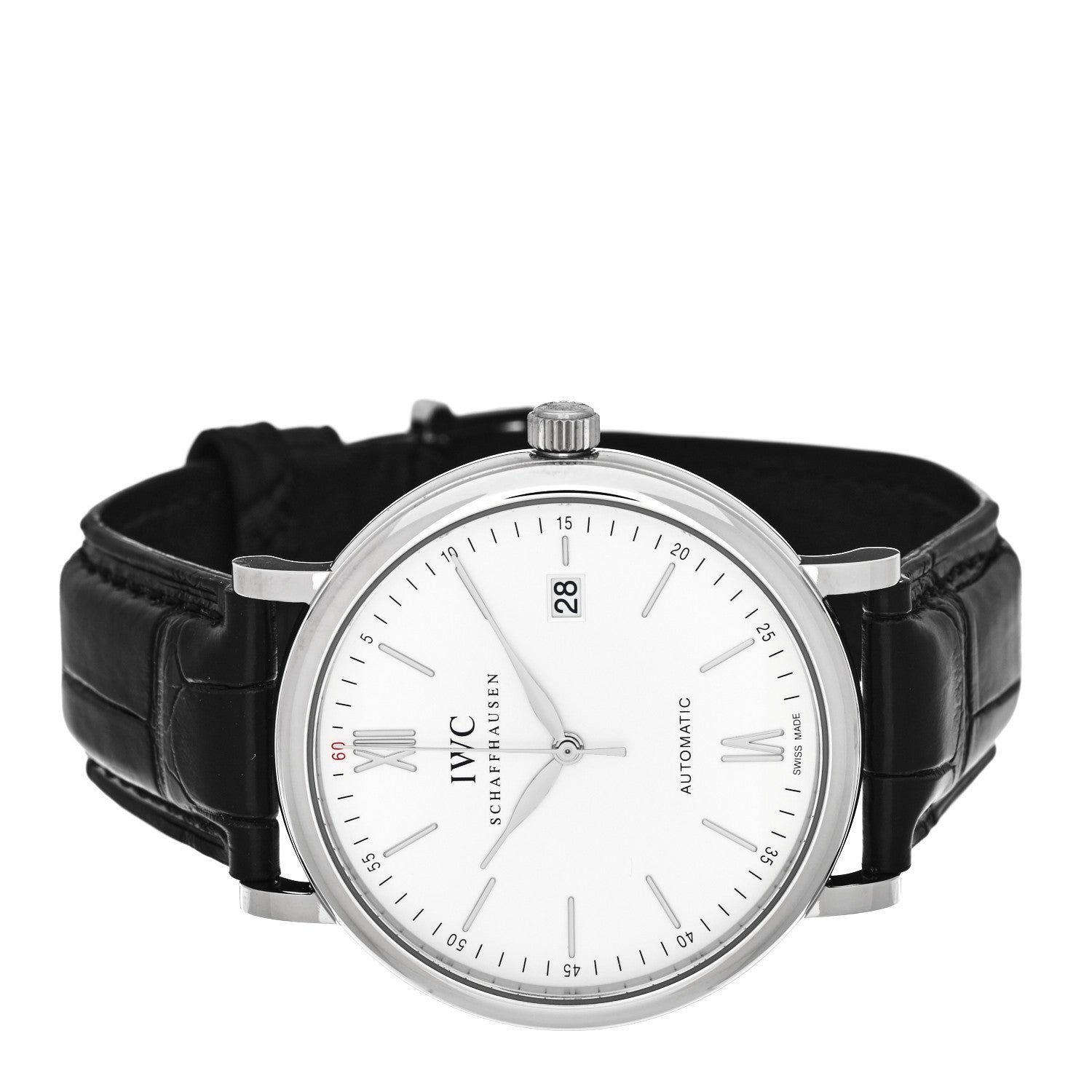 IWC Stainless Steel Alligator 40mm Portofino Automatic Watch IW356501 2 of 5