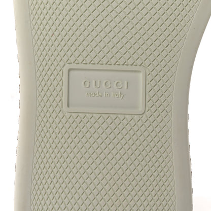 Gucci Calfskin Crystal Web Bee Embroidered Womens Ace Platform Sneakers 37.5 White 7 of 9