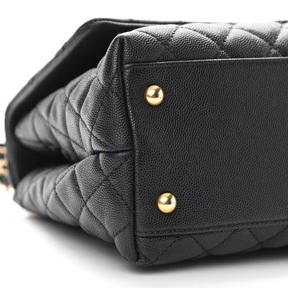 Chanel Caviar Quilted Small Coco Handle Flap Black 9 of 10