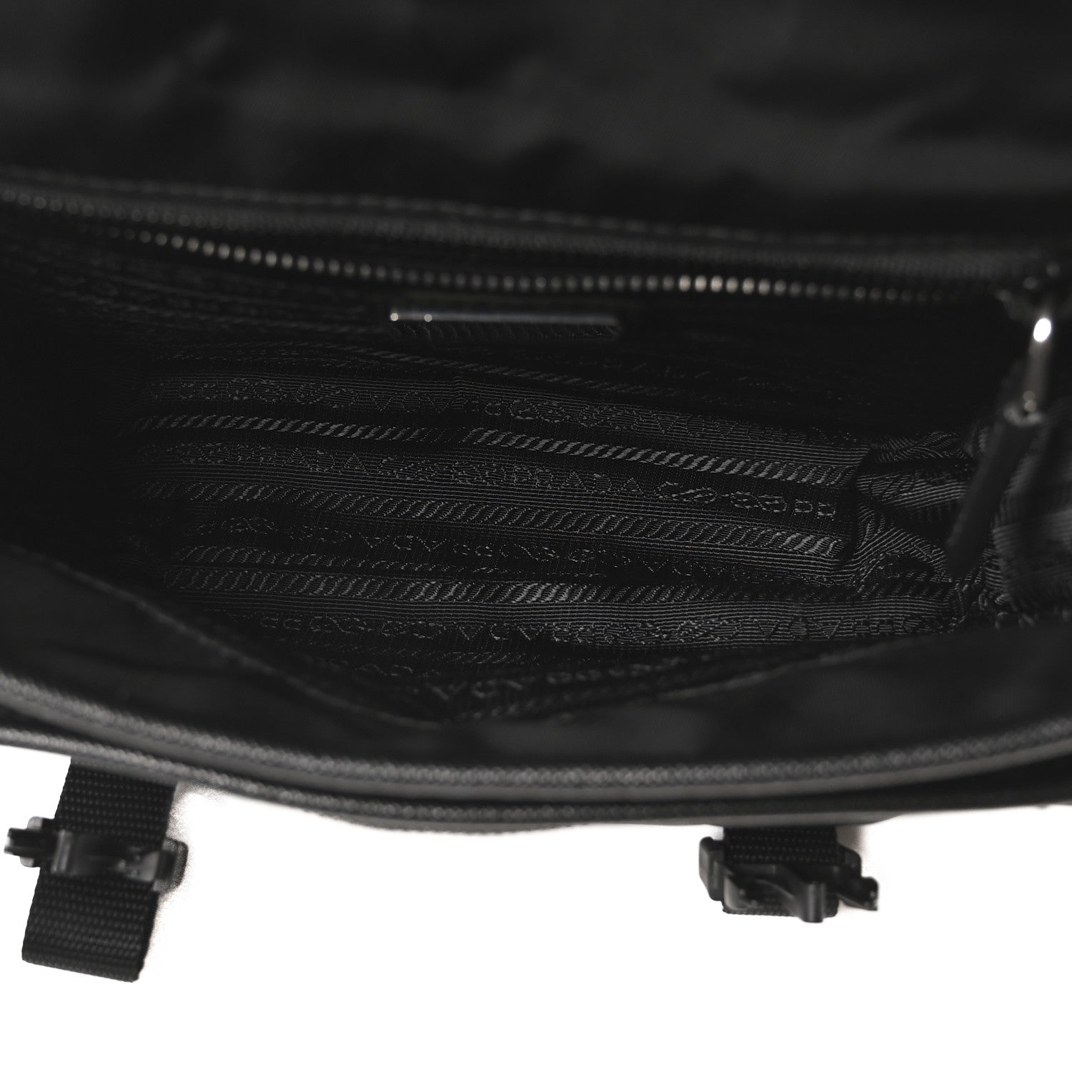 Prada Re-Nylon Saffiano Pocket Double Snap Buckle Messenger Shoulder Bag Black 5 of 10