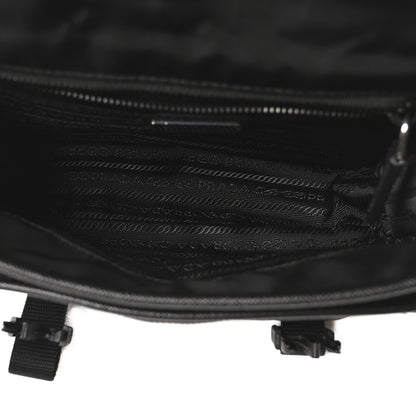 Prada Re-Nylon Saffiano Pocket Double Snap Buckle Messenger Shoulder Bag Black 5 of 10