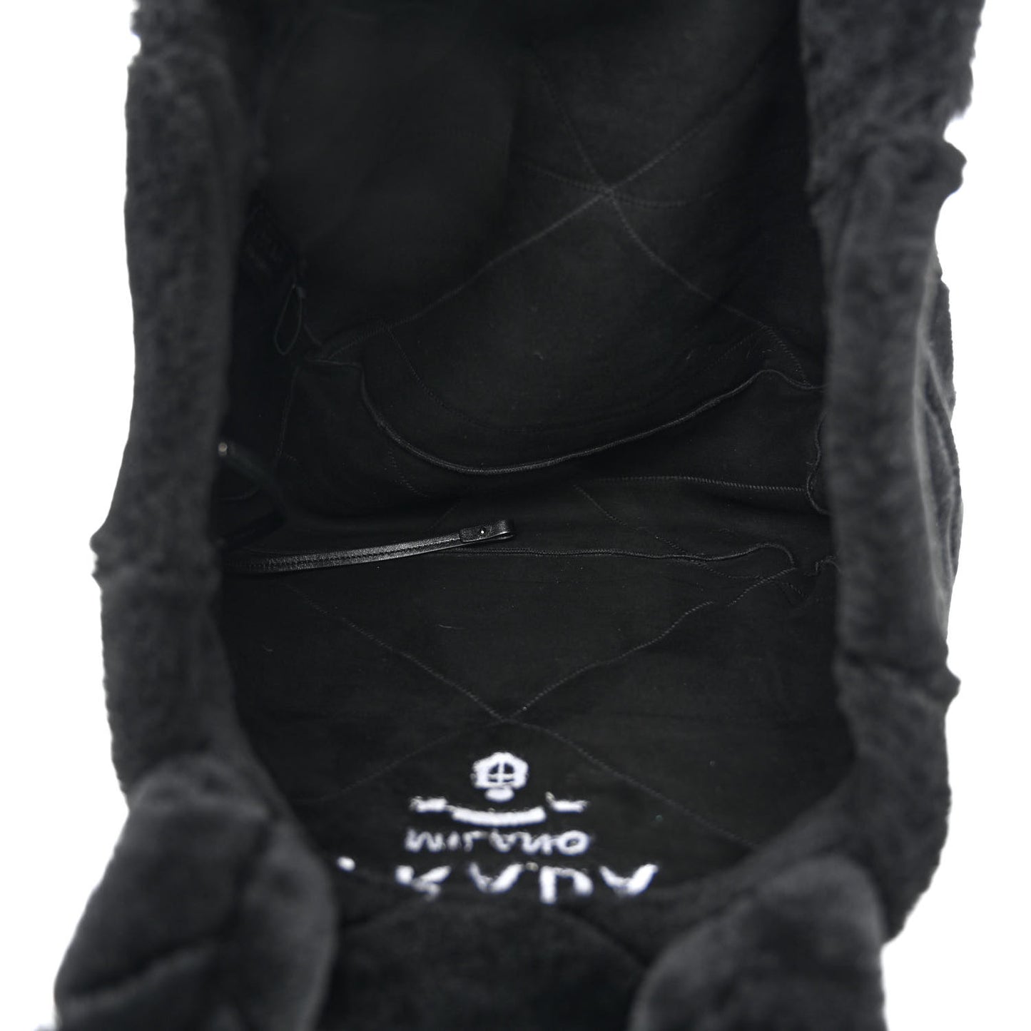 Shearling Monotone Logo Tote Black White