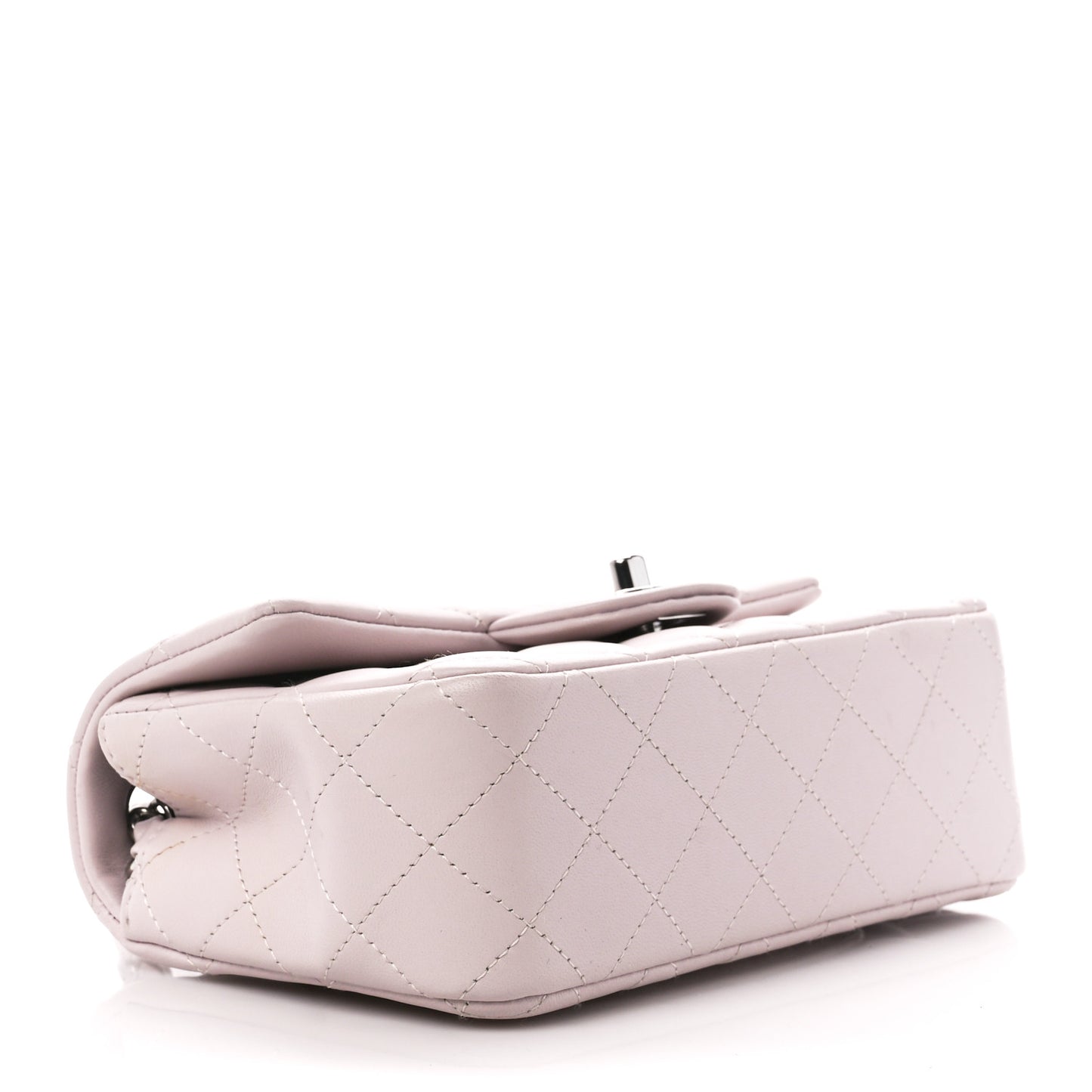 Lambskin Quilted Mini Rectangular Flap Light Purple