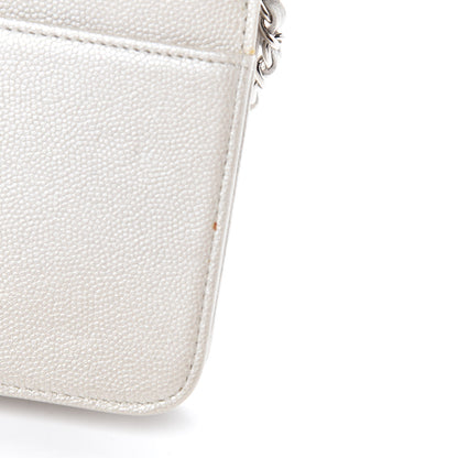 Chanel Caviar Sevruga Wallet on Chain WOC Silver 10 of 15