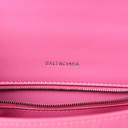 Balenciaga Shiny Calfskin Crocodile Embossed Small Hourglass Top Handle Bag Baby Pink 6 of 13