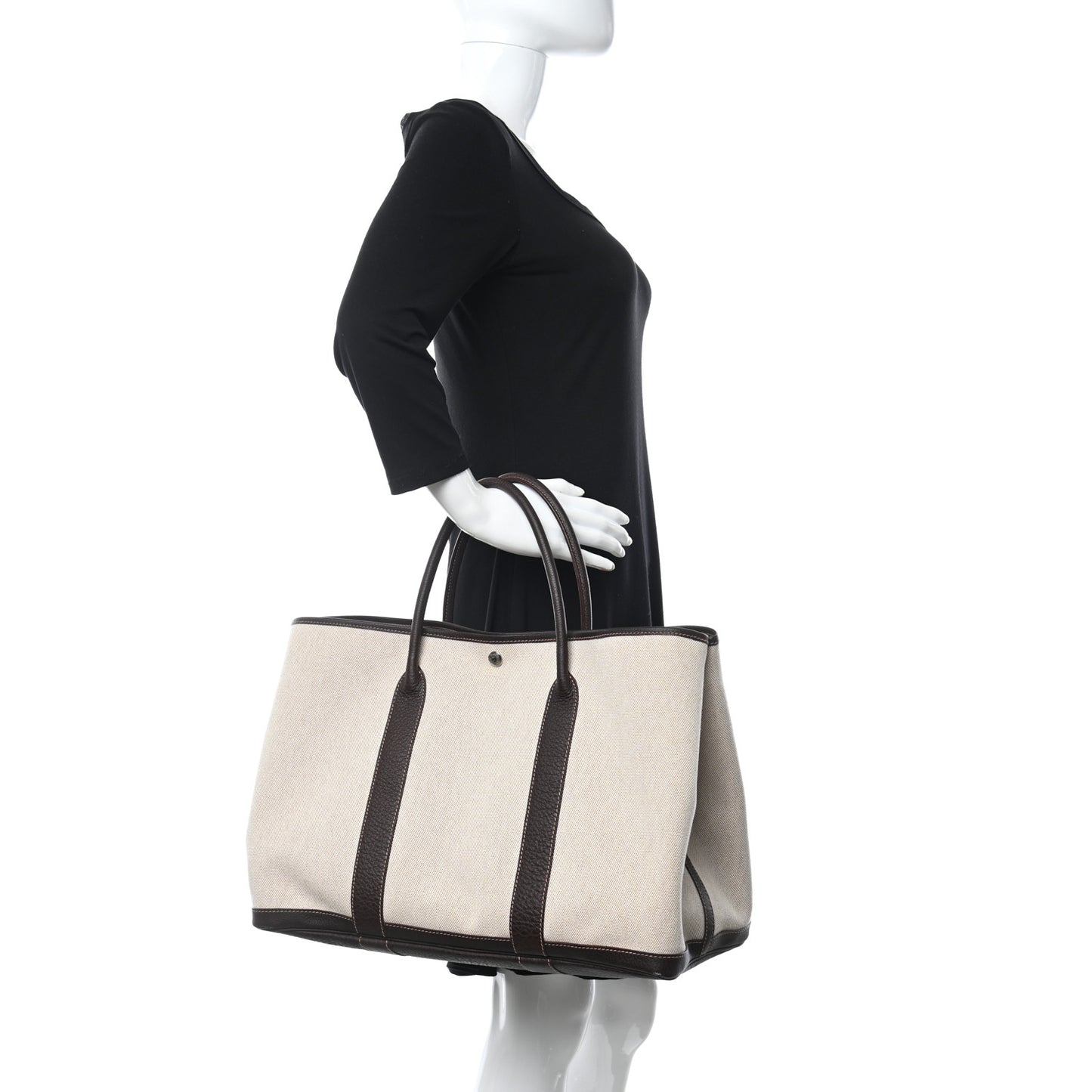 Toile Buffle Gala Garden Party Tote 49 GM Marron Fonce