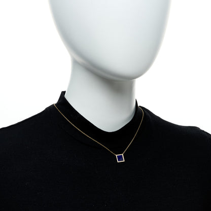 Jennifer Meyer 18K Yellow Gold Diamond Lapis Lazuli Pyramid Pendant Necklace 2 of 5